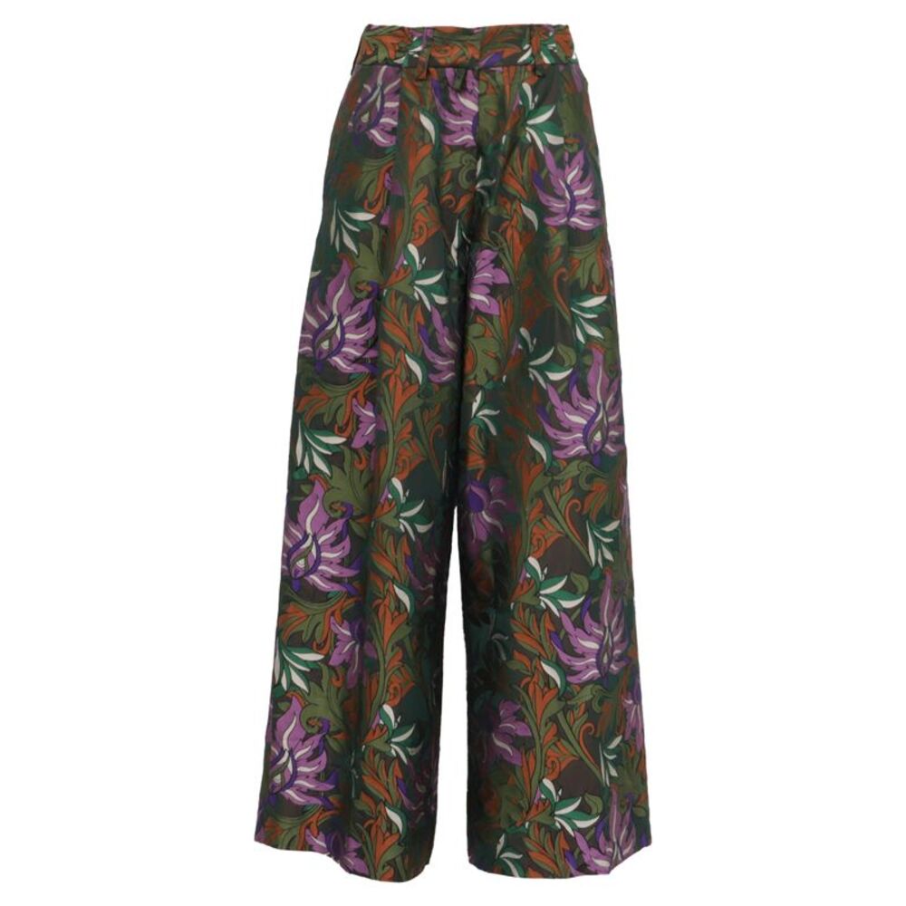 Dries Van Noten Printed Wide Leg Trousers in Multicolor Acetate